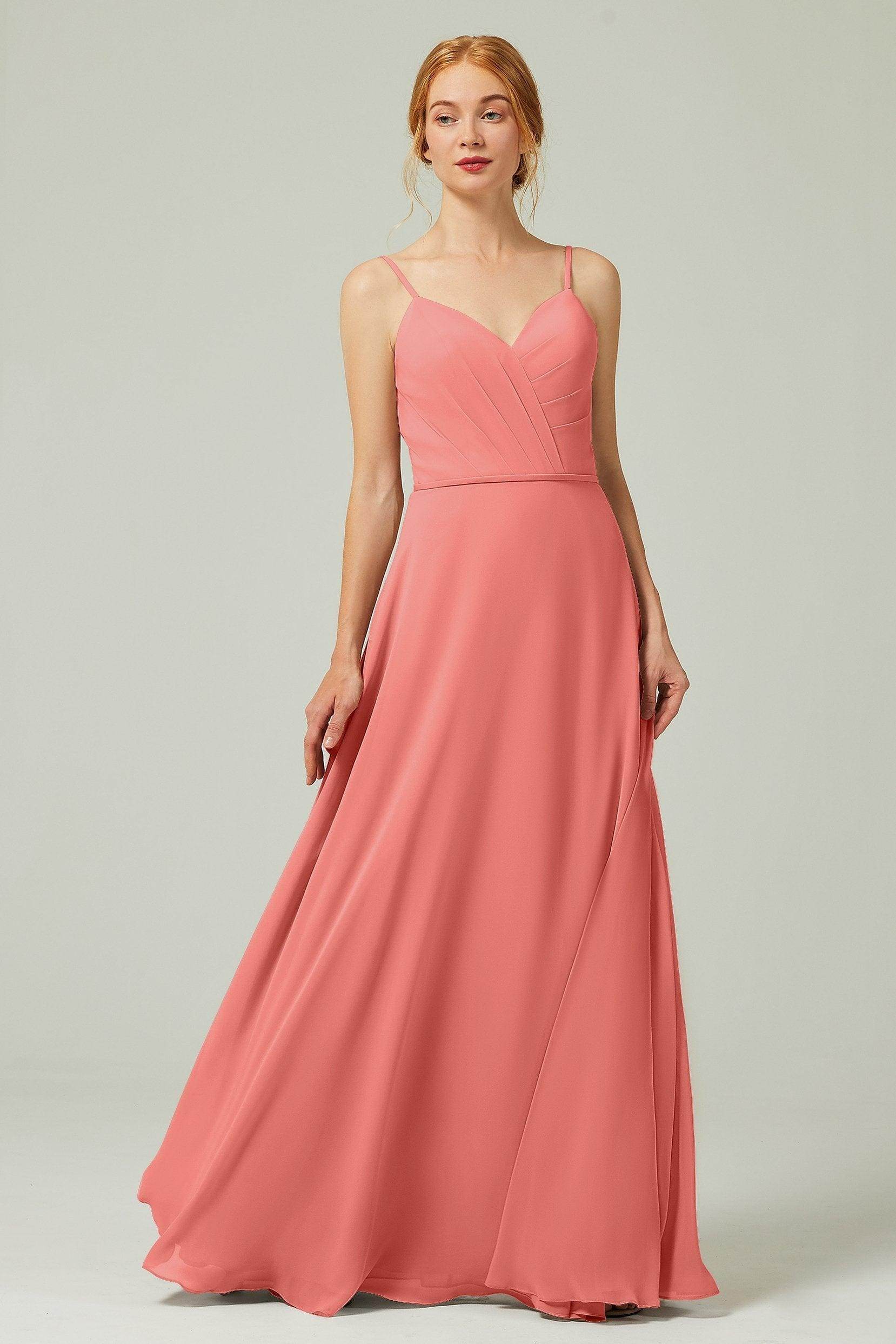 A-Line Floor Length Chiffon Bridesmaid Dress CB0312 - COCOMELODY